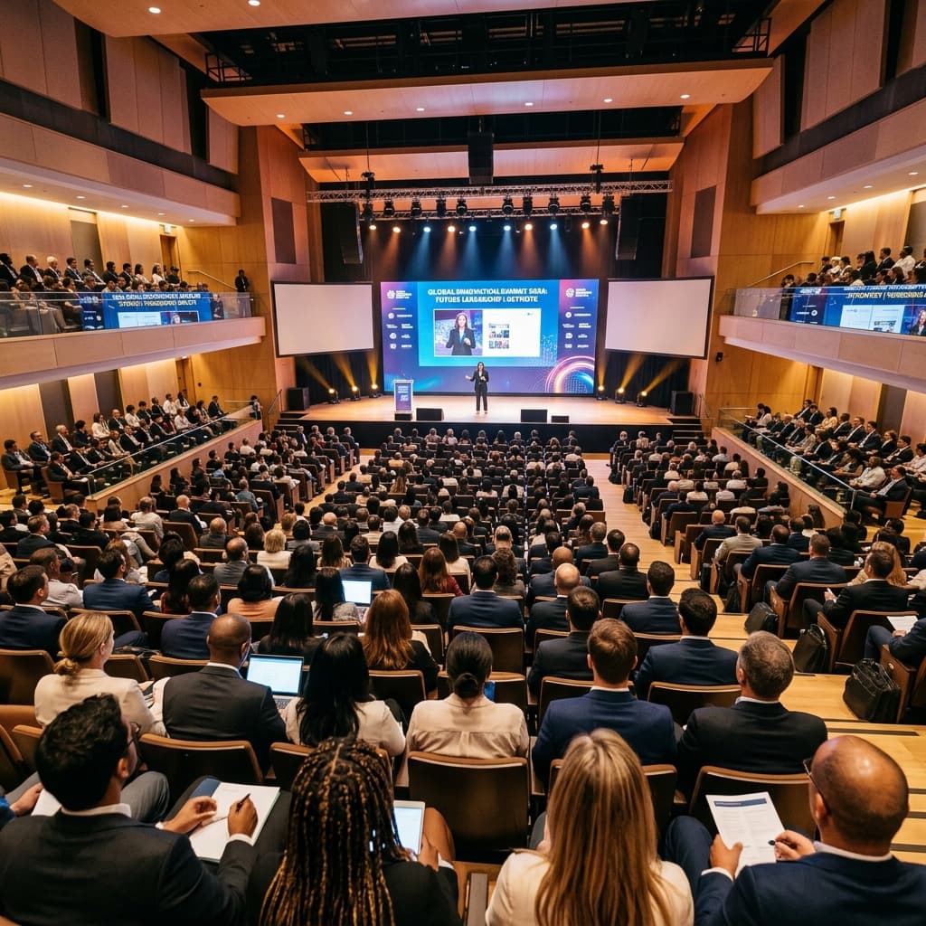 Convention auditorium audience